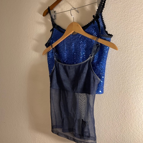 Paper Doll Productions Sparkle Tank: Blue Sequins: Size S - Picture 4 of 10